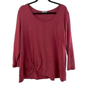 Habitat 100% cotton raspberry twisted waist lagenlook relaxed casual tunic top